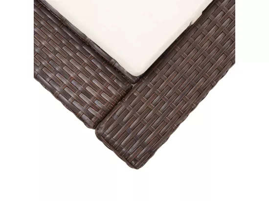 Transat avec coussin Marron Résine tressée