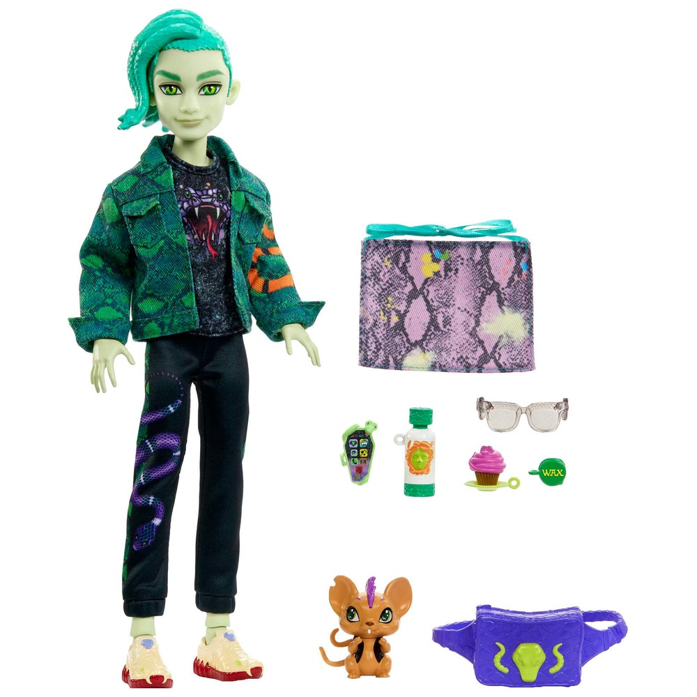 Monster High Deuce Gorgon Puppe mit Haustier und Zubehör