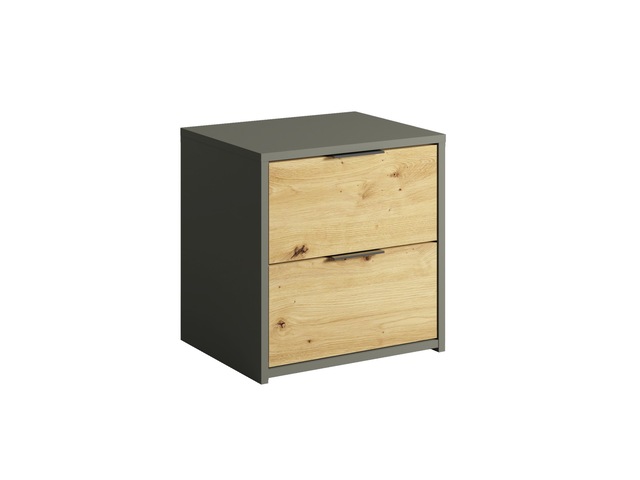 Home affaire Nachtkonsole »Nachttische Loreto (2 Stücke), Masse: B/T/H 44/35/46 cm« Set, Zwei Nachttische, 2 Stk. tlg. Nachttische (SET) mit 2 Schubladen und dezenten, metallischen Griffen