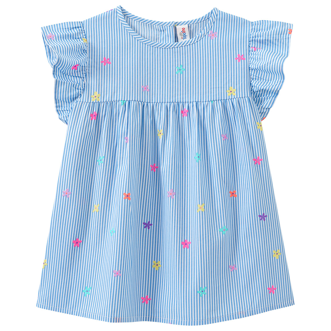 Topolino Mädchen T-Shirt mit Längsstreifen weiss / hellblau