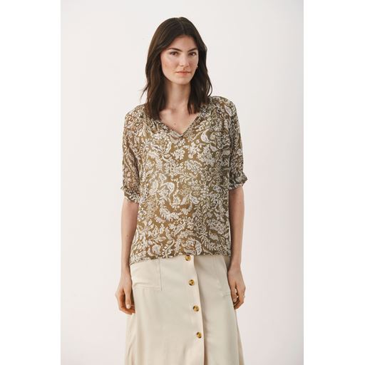 Part Two PopsyPW Bluse, Military Olive Botanical, 42
