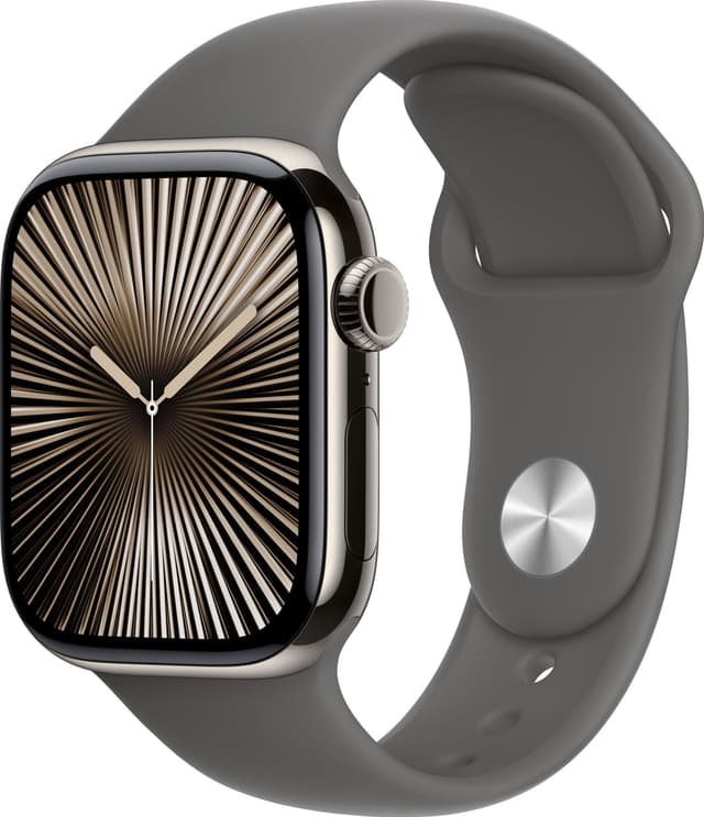 Apple Watch S10 46mm GPS+Cel (Natural Titanium/Stone Grey sportsrem) S/M