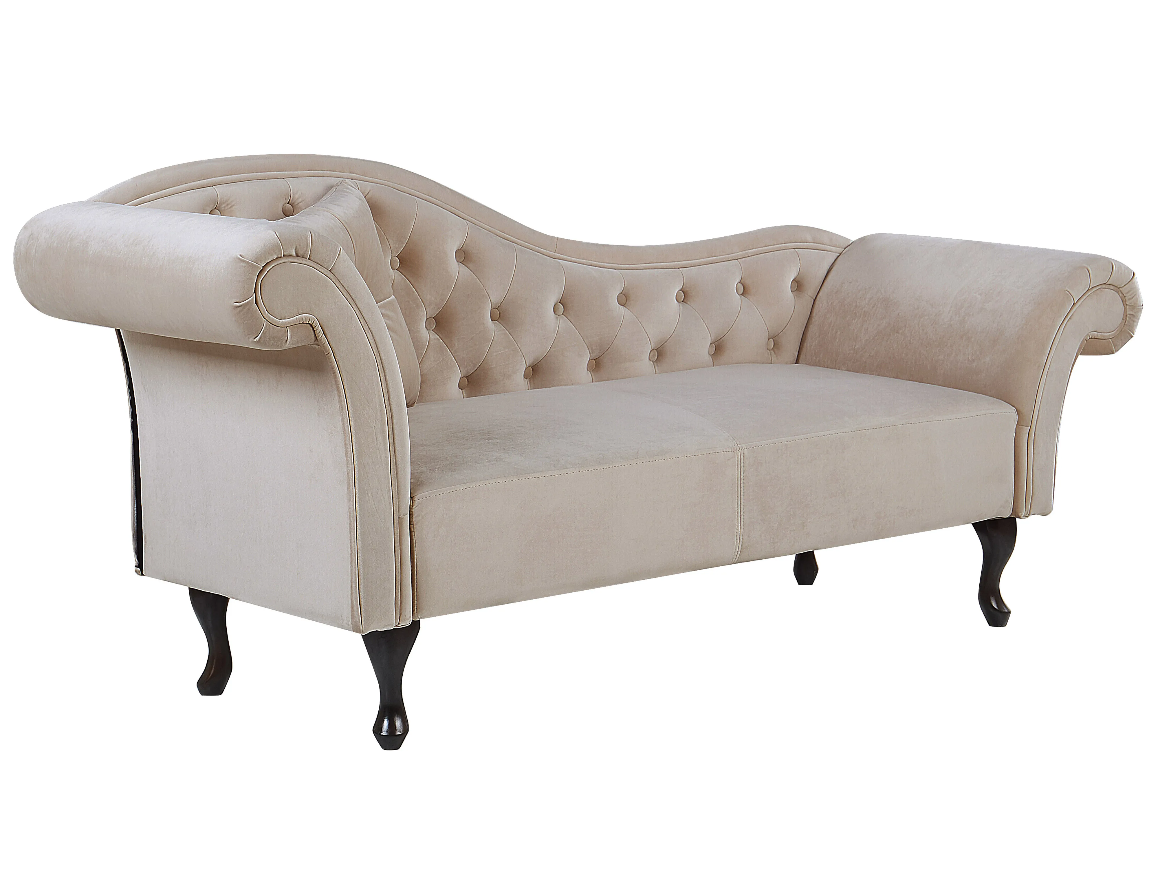 Linkszijdige chaise longue LATTES Fluweel Beige