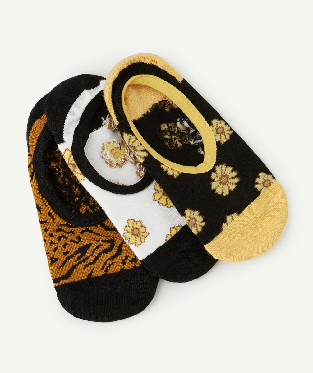 VANSLOT DE 3 SOCQUETTES SUNFLOWER ANIMASH AVEC IMPRIMÉ