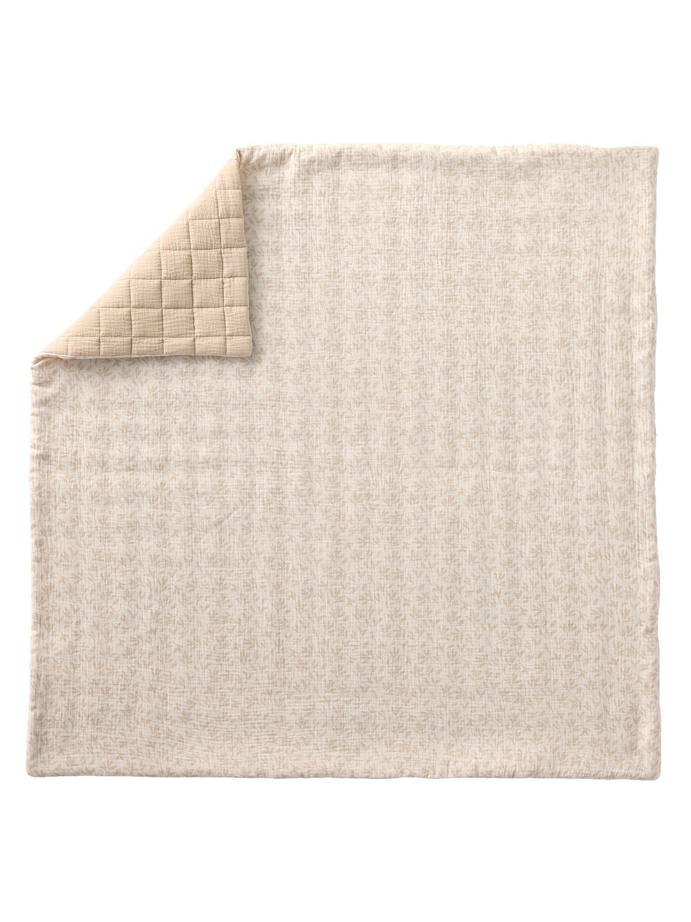 Vertbaudet Baby Spieldecke/Laufstalleinlage aus Musselin HYGGE beige bedruckt