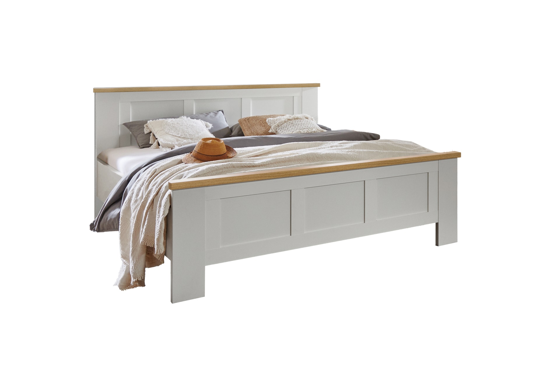 Bettgestell MARLOW 180 x 200 cm weiß/ braun