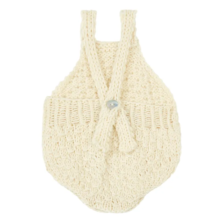 Silmu Knitting Barboteuse à Bretelles Mérinos Hunaja | Ecru