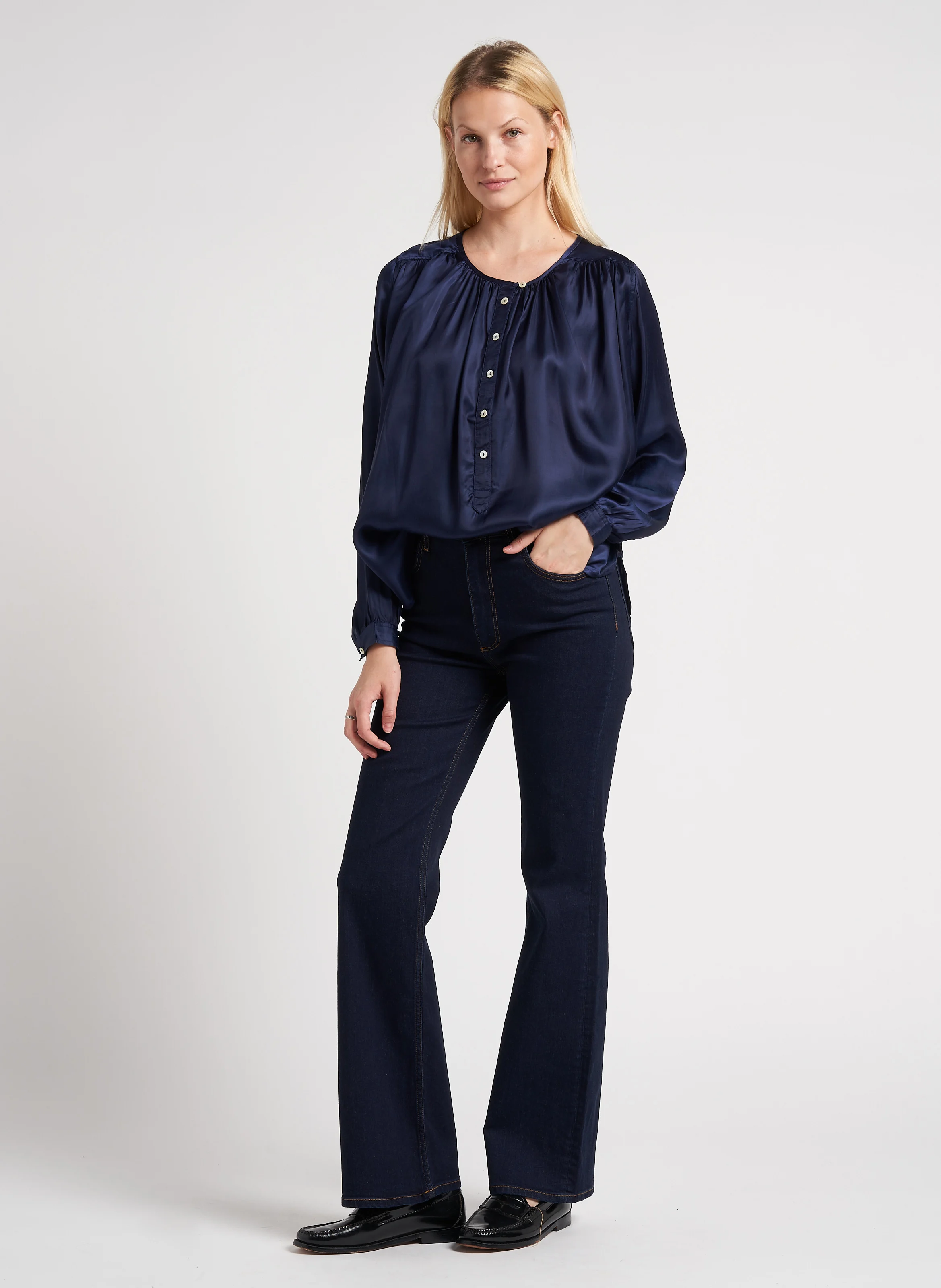 CAKE - Blouse col rond| Bleu