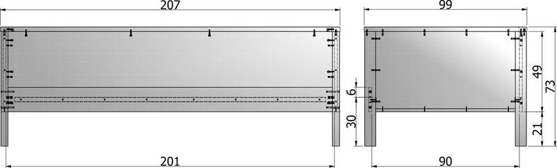 WOOOD - Nikki - Bedbank - Wit - Incl Bedlade/Lattenrol - 73x208x100