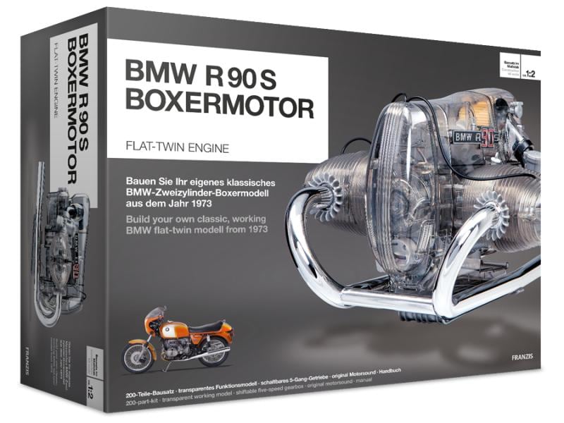 Franzis Bausatz BMW R 90 S-Boxermotor 1:2, Deutsch/Englisch Motorrad Boxermotor Bausatz