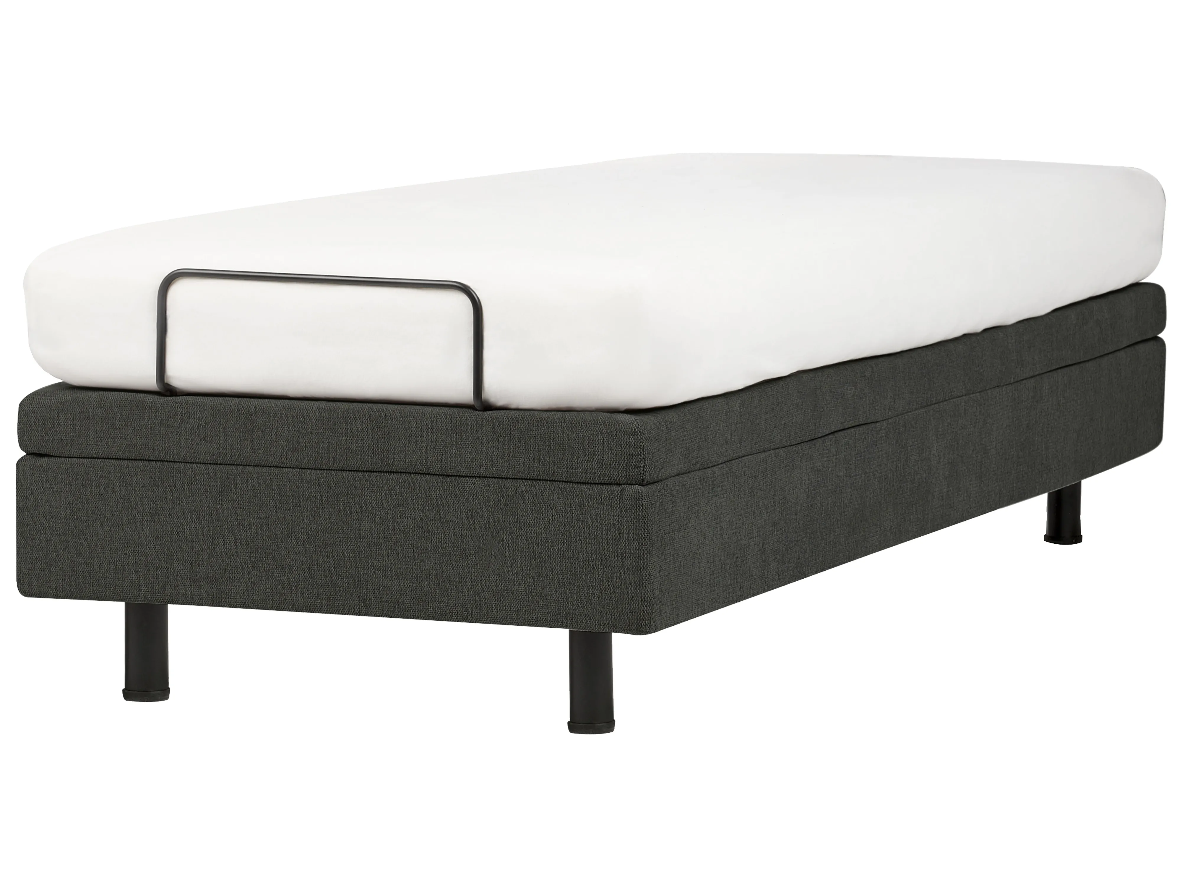 Verstelbaar bed zonder hoofdbord Stof CASTELLAN 90 x 200 cm Donkergrijs