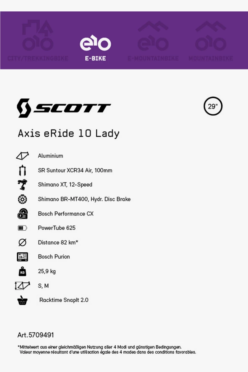 SCOTT Axis eRide 10 29 Damen E-Bike 2022