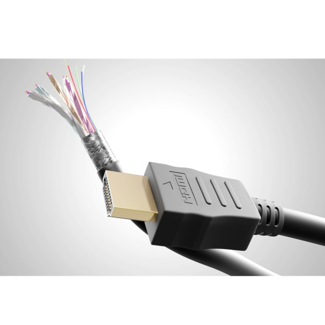 (0.5m) Highspeed 3D / 4K FullHD HDMI 2.0 270° Grad Winkel Kabel mit Ethernet Audio/Video Verbindungskabel (61263) - Schwarz