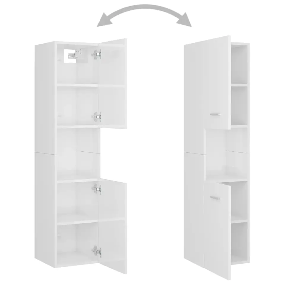 vidaXL - Badkamerkast - Wit - Bewerkt hout