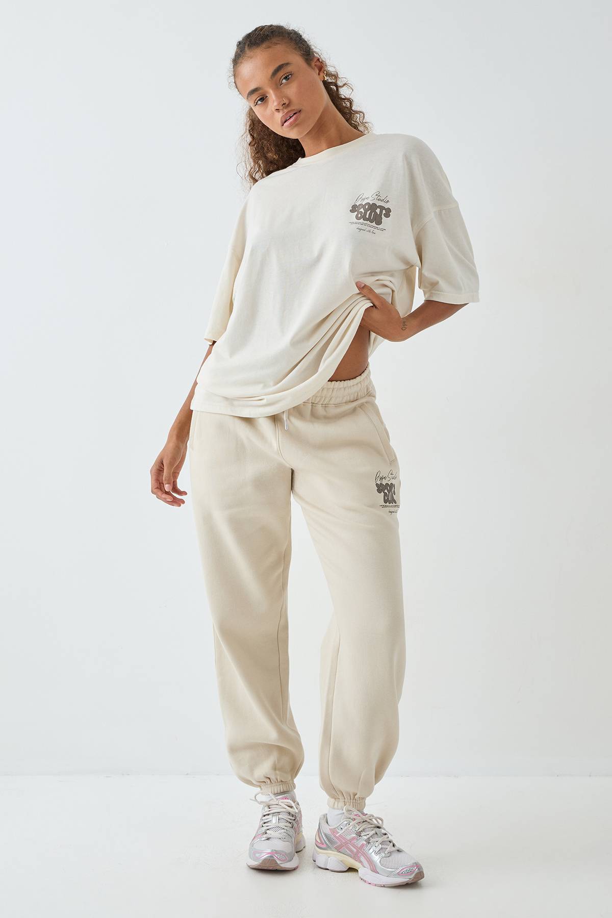 Jogging Oversize à Revers DSGN Studio Sports Bubble Slogan