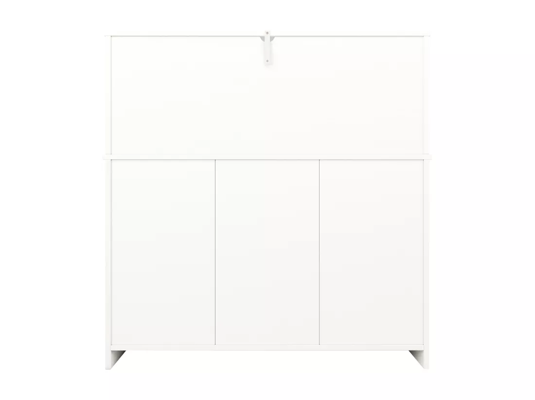 Buffet avec avec 3 portes et 12 Porte-Bouteilles - 120 x 40 x 120 cm - MDF - pour salon, salle à manger - Blanc