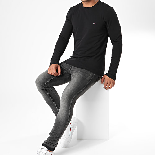 Tee Shirt Manches Longues Stretch Fit Slim 0804 Noir