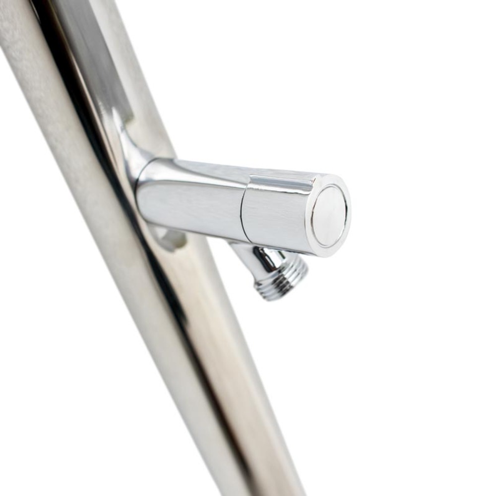 Douche de jardin en acier inoxydable avec lave-pied
