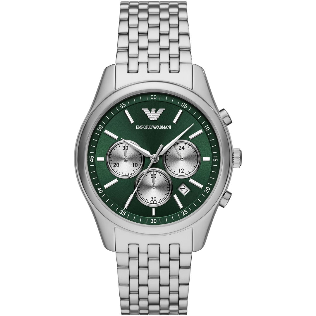 Emporio Armani Antonio Chronograph Silbrig / Grün