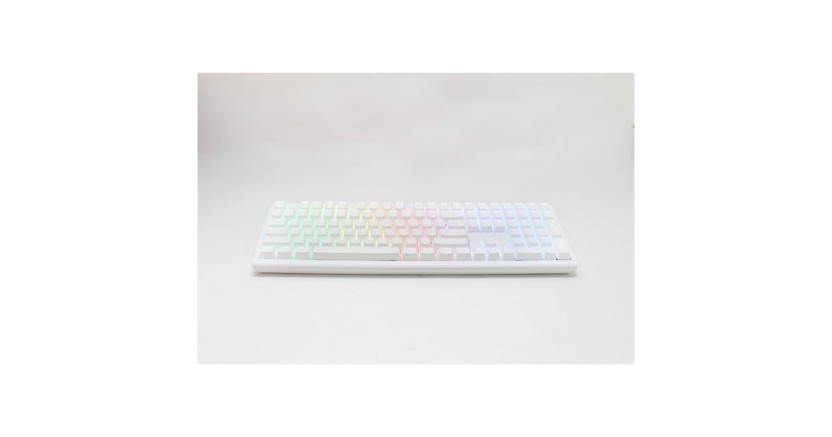 DuckyZero 6108 Pure White, gaming toetsenbord  (Wit, US lay-out, Cherry MX2A Brown, RGB leds, Double-shot PBT, hot swap, 2.4GHz | Bluetooth | USB-C)