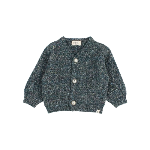 Baby Strickjacke Melange Alpine Green