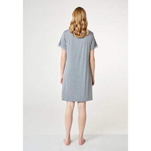 CCDK Jacqueline Kortærmet Natkjole, Grey Melange, XL