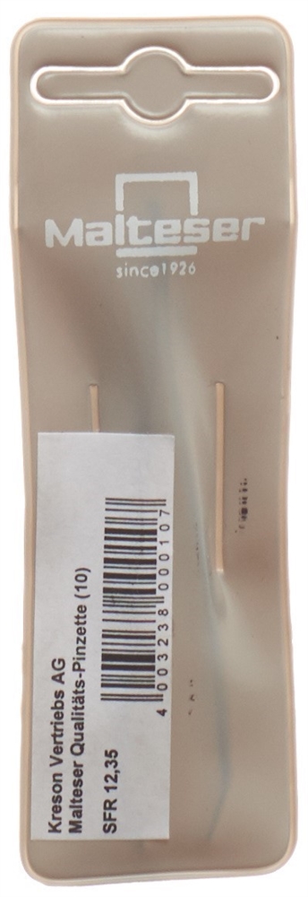 MALTESER Pinzette Nickel schmal gebogen 8cm No 10 1 Stk