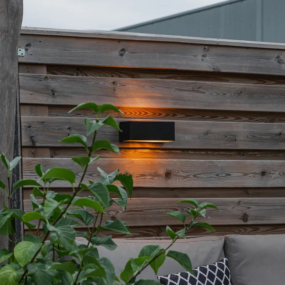 Qazqa wandlampen buiten houks zwart e27