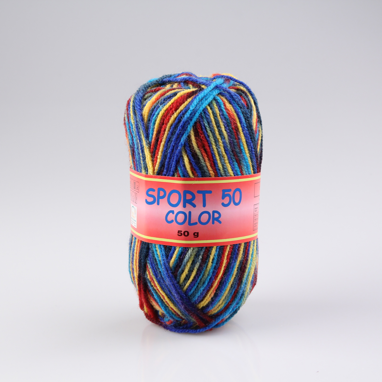 Wolle TWISTER SPORT 50 COLOR - gelb-grün-rot - 50g