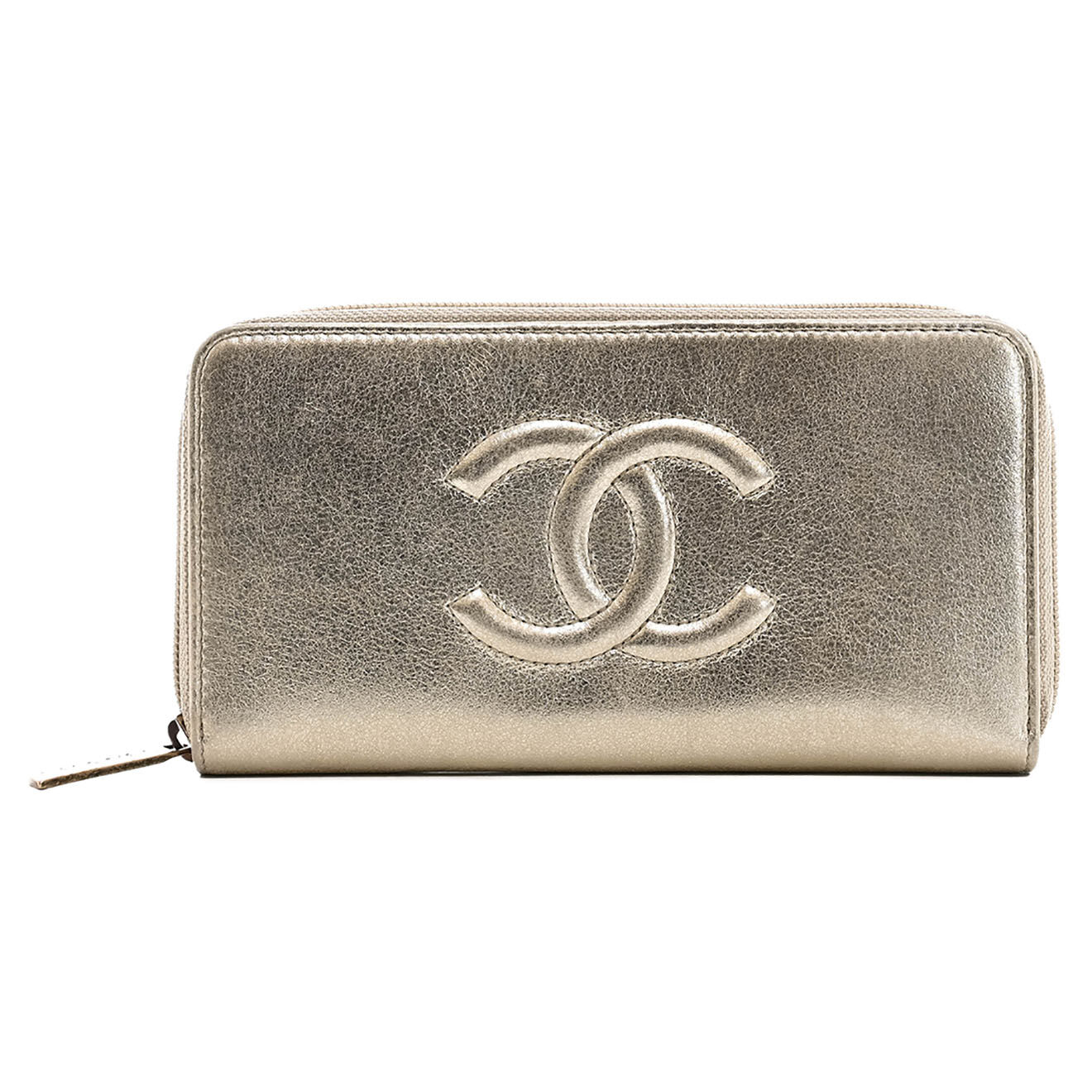 Chanel Portefeuille en Cuir doré - Neuf sans étiquette - 20x10 cm