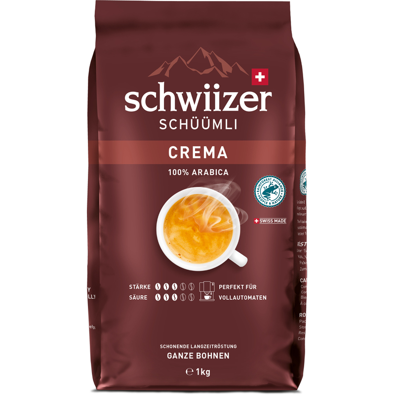 Schwiizer Schüümli Kaffeebohnen Crema, 1000 g, 1 Stück