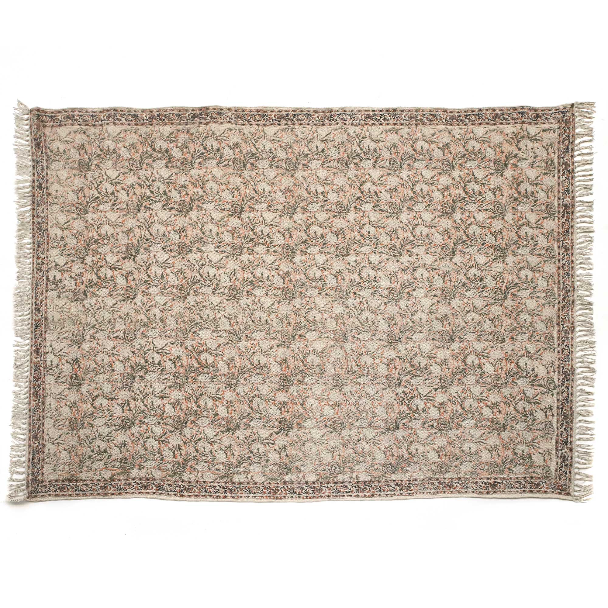 Blockprint-Teppich 'Krish', beige, multicolor, B 200 cm, L 140 cm von fischer's lagerhaus