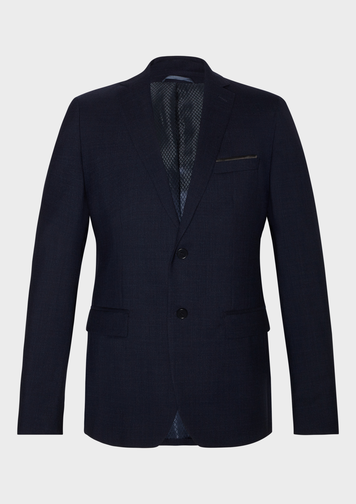 Veste de costume voyage Regular en laine unie bleu marine