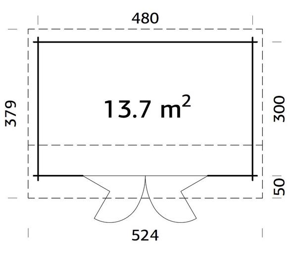 Palmako Gartenhaus Ines, ca. B524/H249/T379 cm