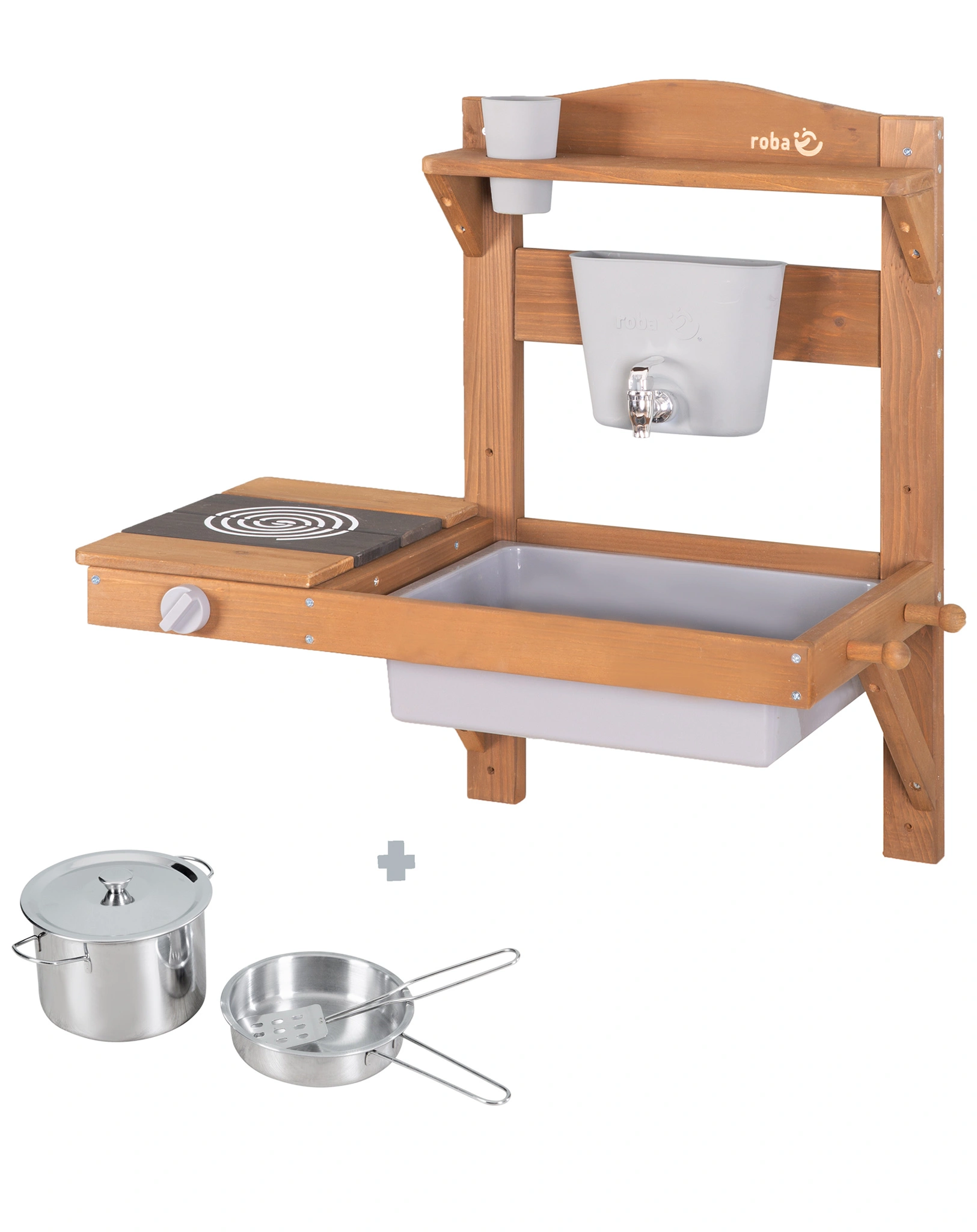 Kinder Matschküche zum Hängen I (Farbe: teak)