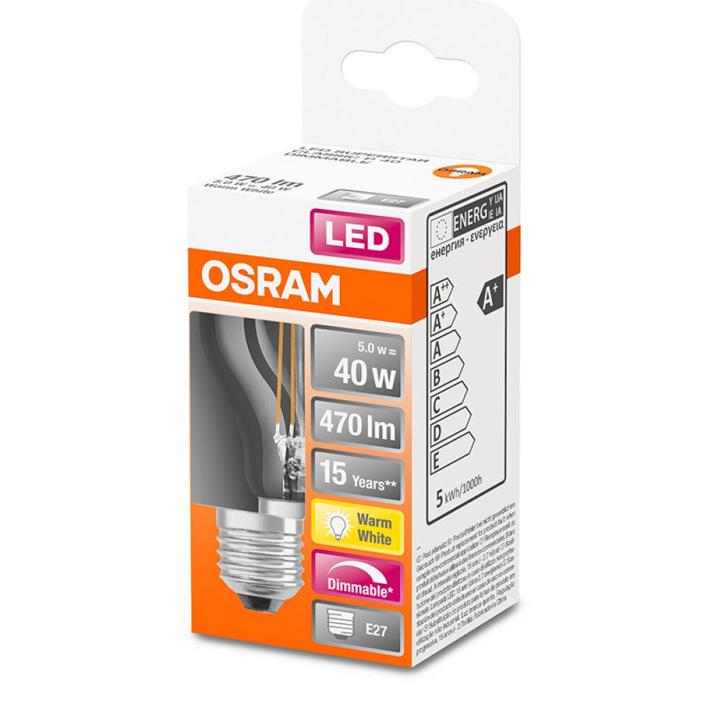 LYSPÆRE OSRAM SUPERSTAR CLASSIC LED DIMBAR E27 4,9W