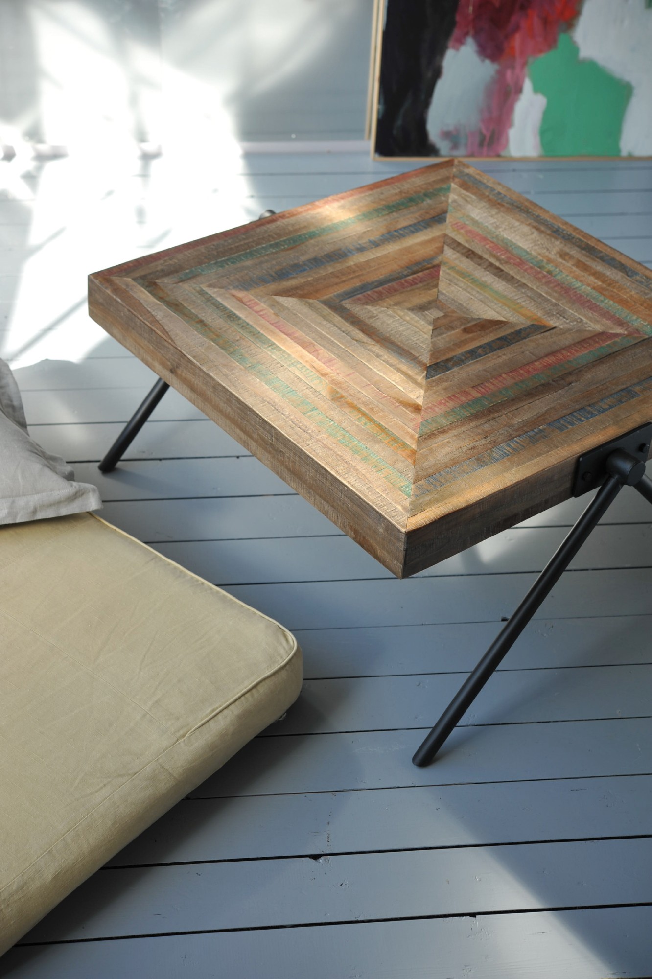Kaffeetisch 'Cassete' S, multicolor, L 70 cm, B 70 cm, H 33 cm von fischer's lagerhaus