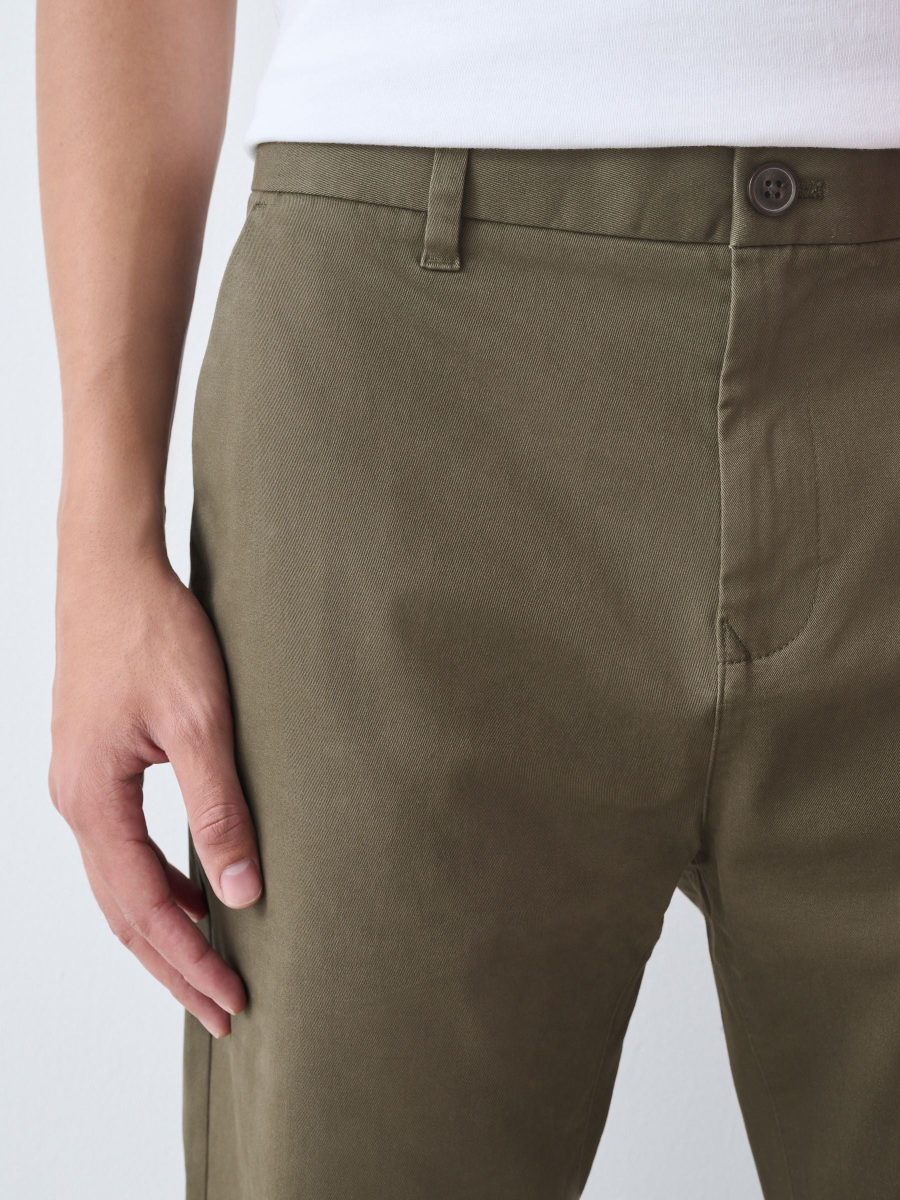 Olijfgroen - Straight fit - Stretchy chino