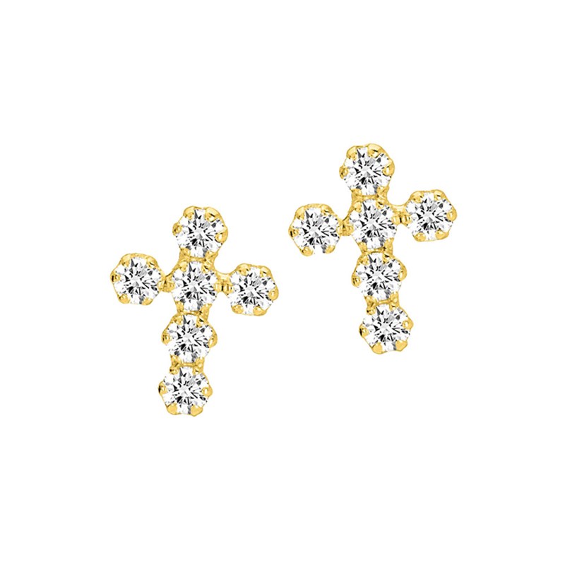 Boucles d'oreilles femme - Oxyde de zirconium - Or 18 Carats