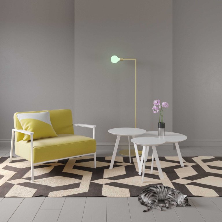 Studio HENK New Co coffee table 90 wit onderstel, witte lak