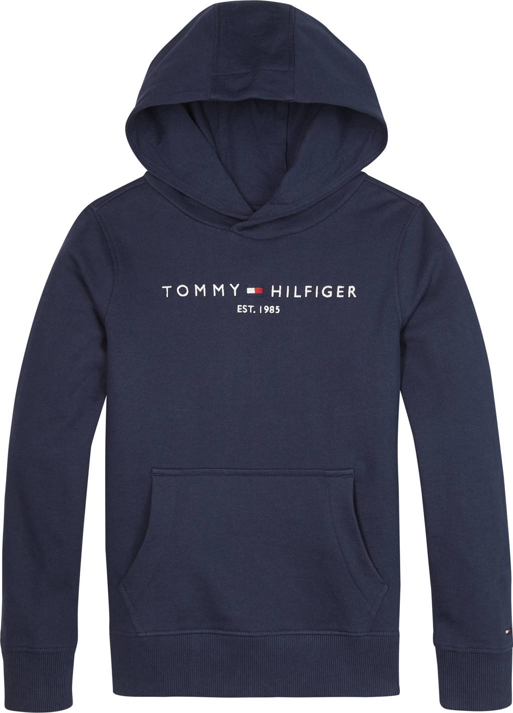 Tommy Hilfiger unisex hoodie met logo donkerblauw