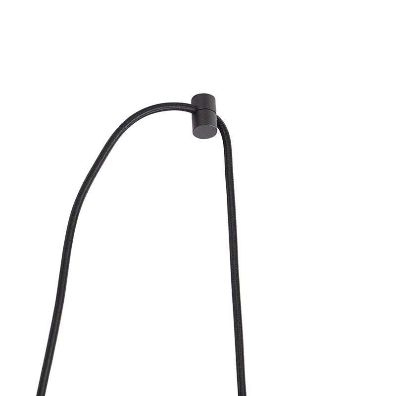 Design hanglamp zwart met smoke glas 3-lichts 226 cm - Qara