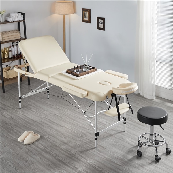Yaheetech Massageliege 3 Zonen Massagetisch Massagebank Massagebett Kosmetikliege klappbar höhenverstellbare Aluminiumfüße bis 250kg belastbar