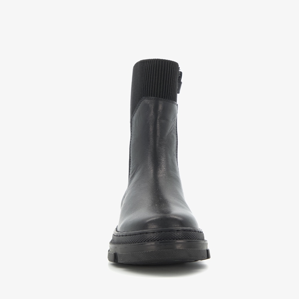 Groot leren meisjes Chelsea boots zwart