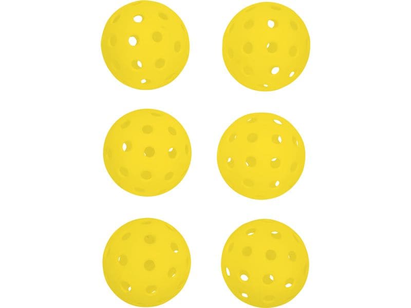FTM Pickleball Outdoor, 6 Stück, Gelb Strapazierfähige Picklebälle