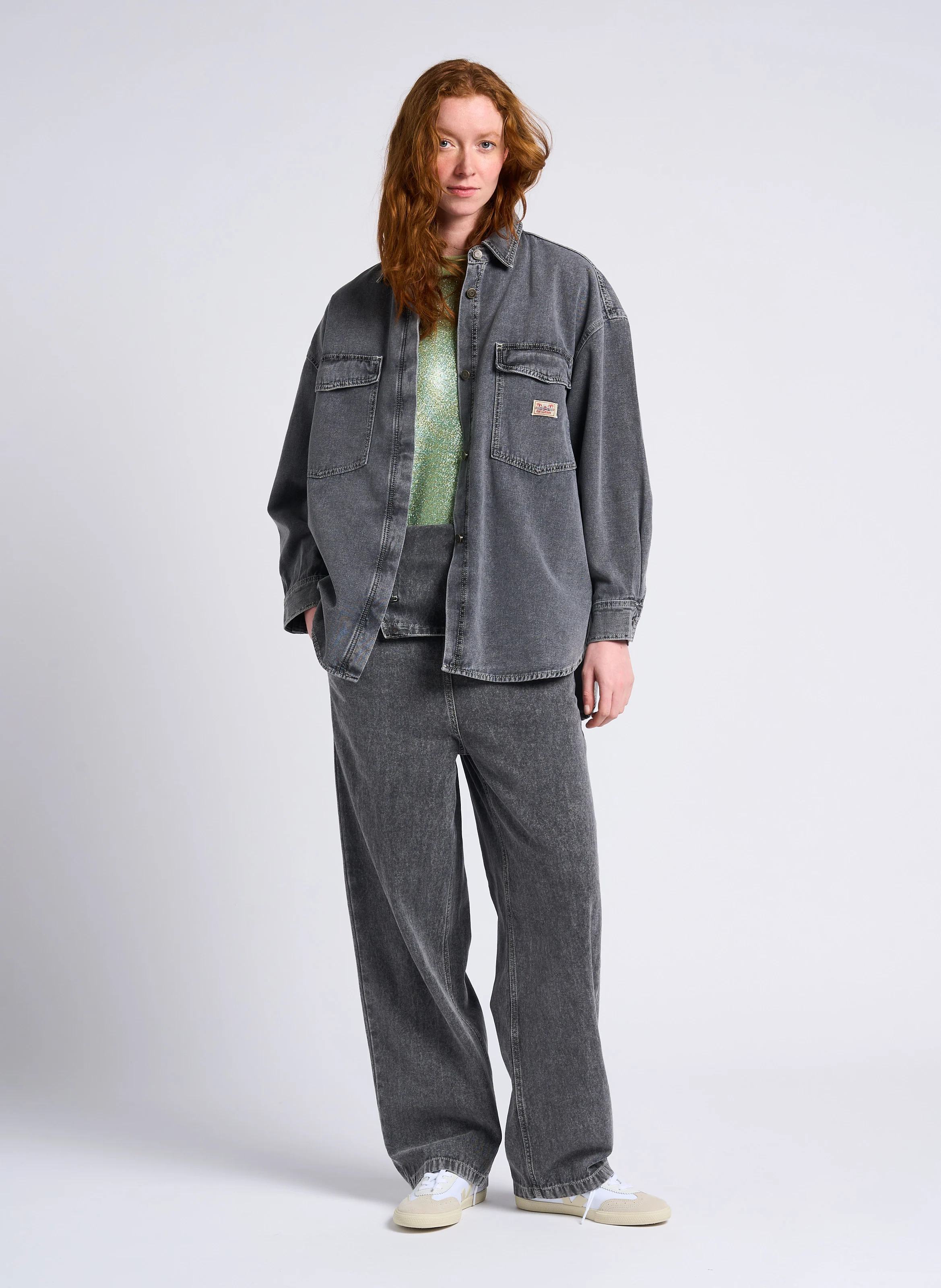 JAZY - Chemise ample denim en coton | Gris
