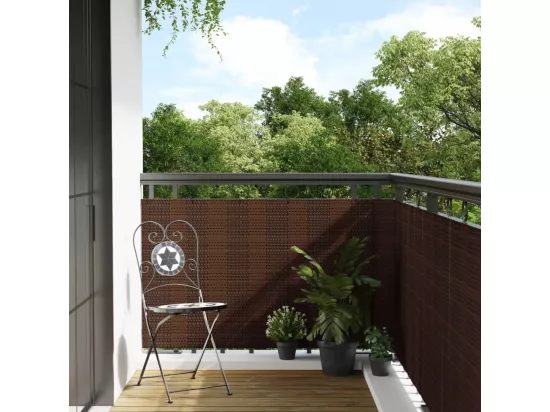 Paravent de balcon brun et noir 300x80 cm résine tressée