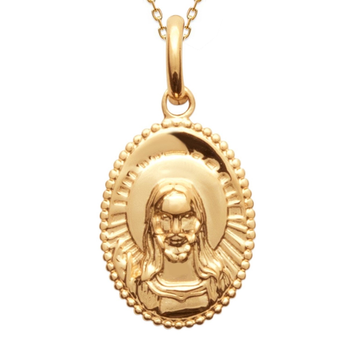 Collier médaille Jésus Christ Plaqué OR 750 3 microns