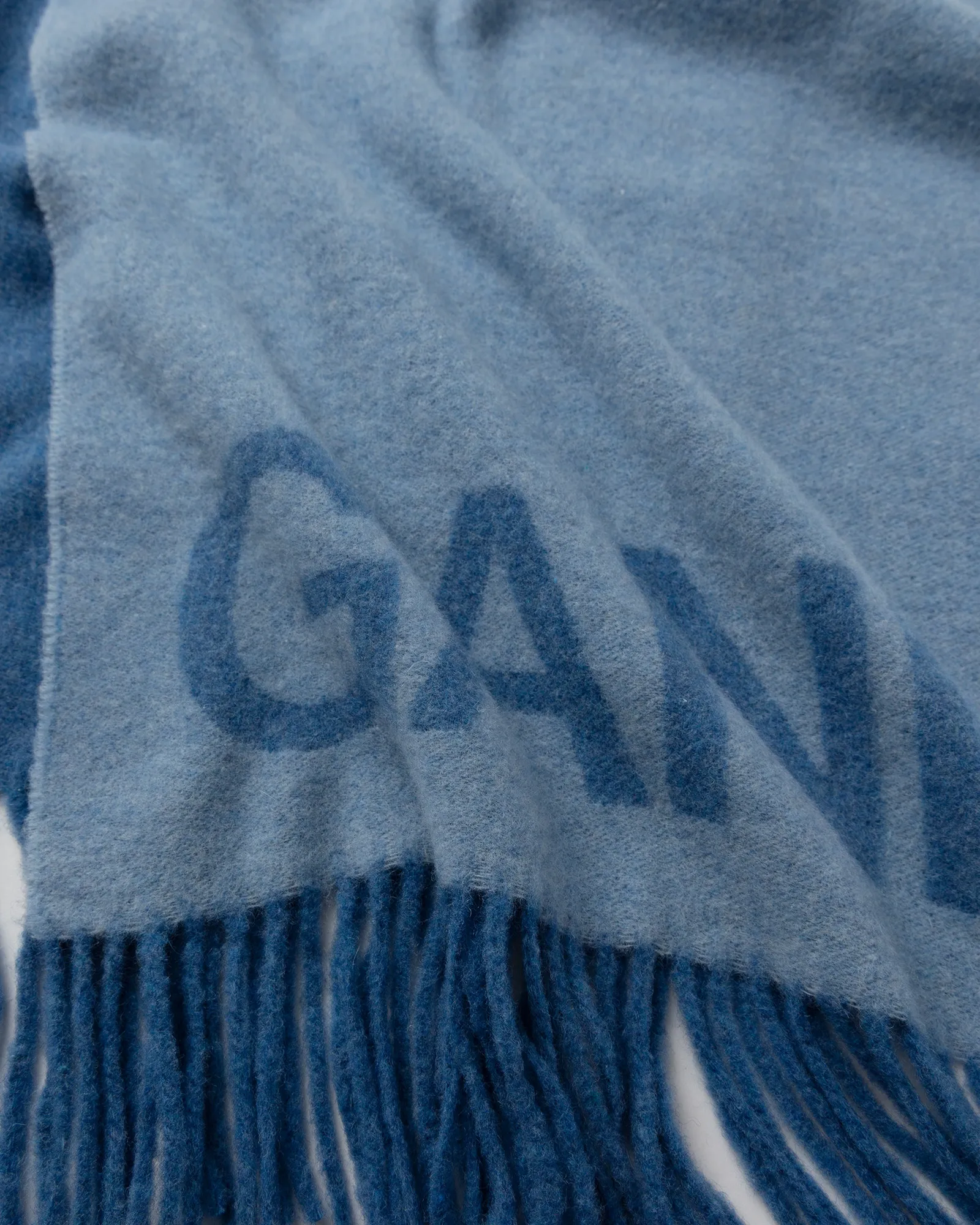 Ganni Recycled Wool Fringed Scarf
