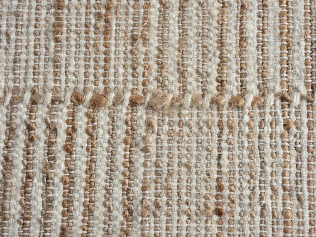 Tapis en jute et laine fait à la main - 160 x 230 cm - 1200g/m2 - Naturel - TAKORADI